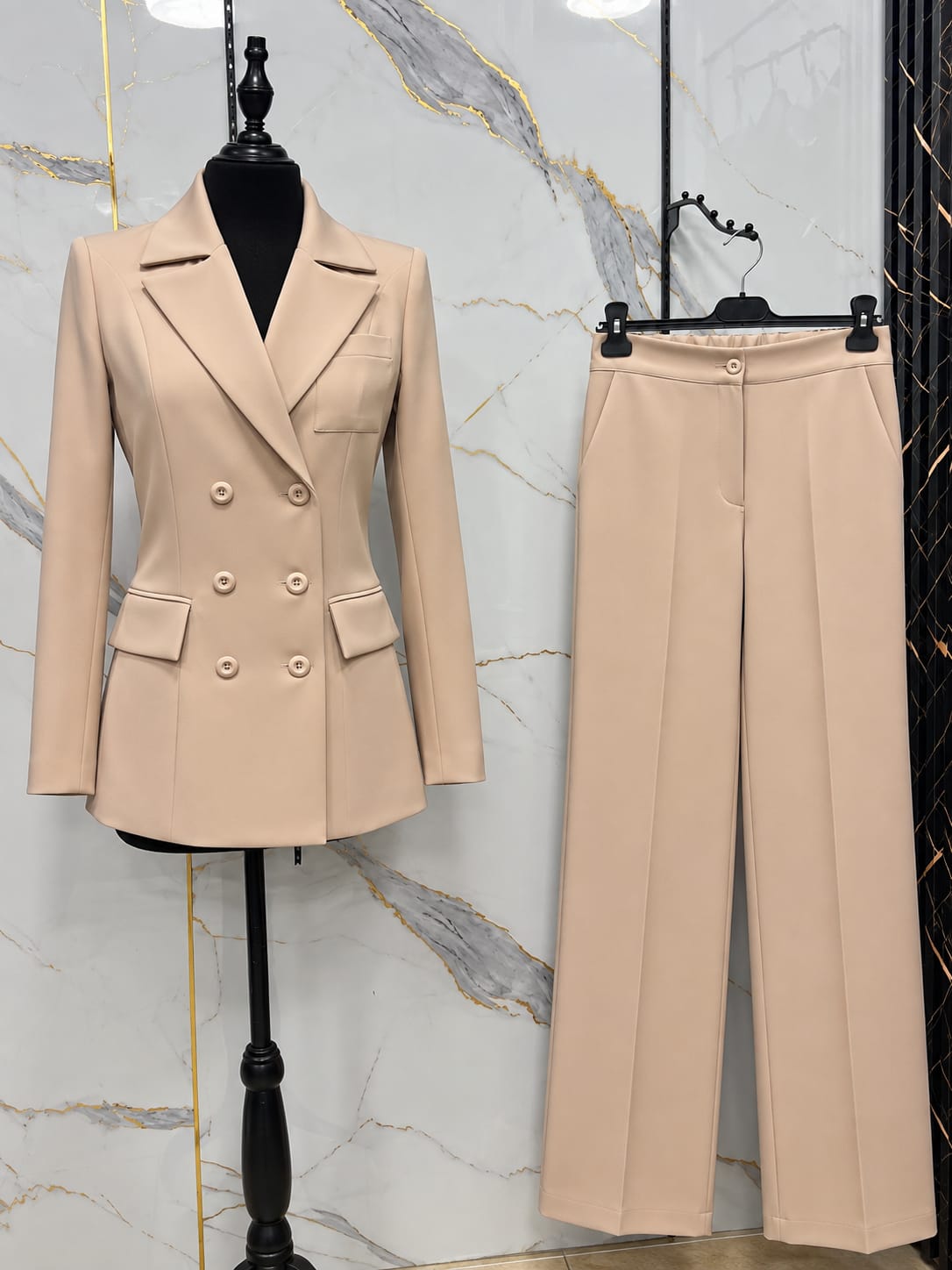 Double-Breasted Blazer Set