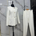 Collarless Blazer & Pants Set