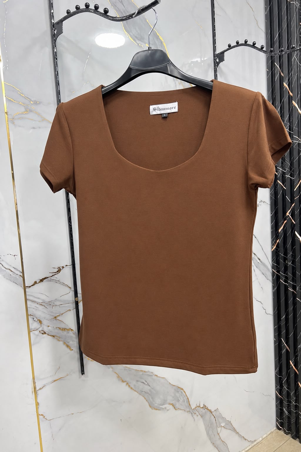 Basic Half Sleeve Sweetheart Neck Top