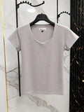 Basic Half Sleeve Sweetheart Neck Top