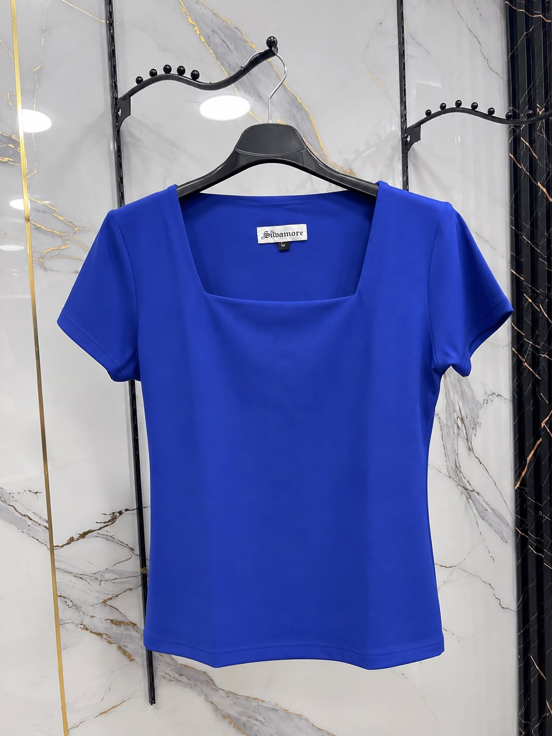 Basic Half Sleeve Sweetheart Neck Top