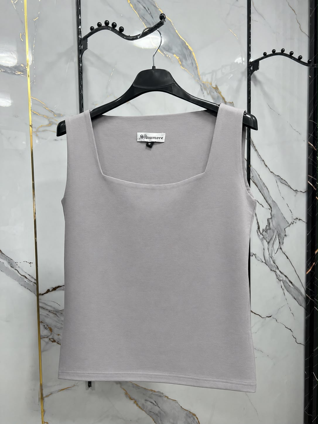 Basic sleeveless-Square Neck