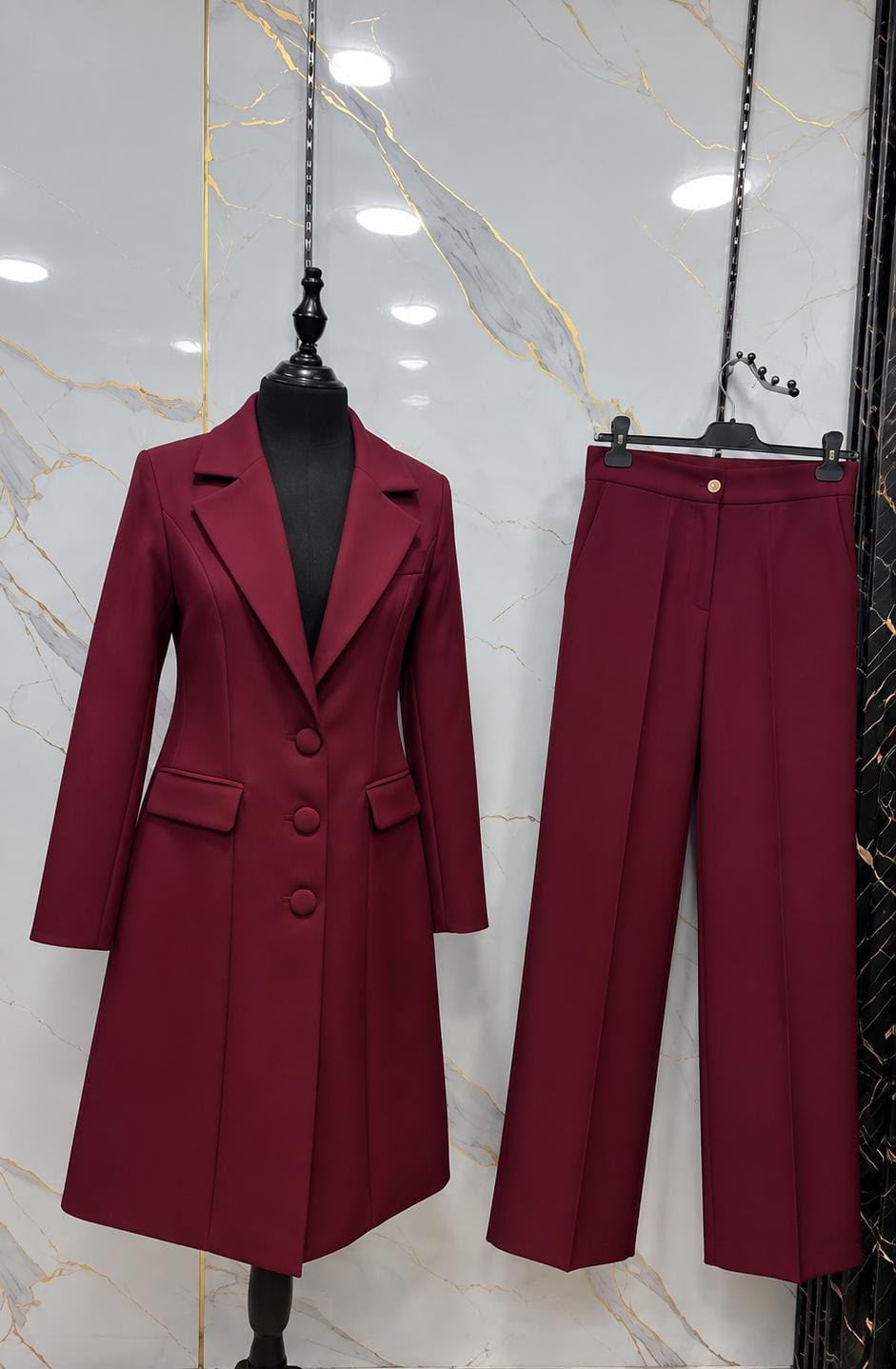 Elegant Longline Blazer Set