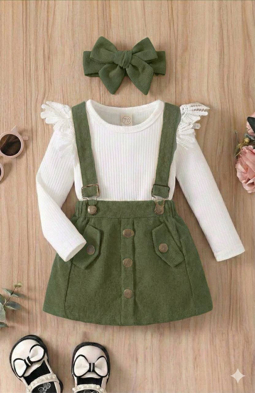 Girls Suspender Skirt Set