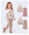 Girls Quilted Vest 3-Piece Set