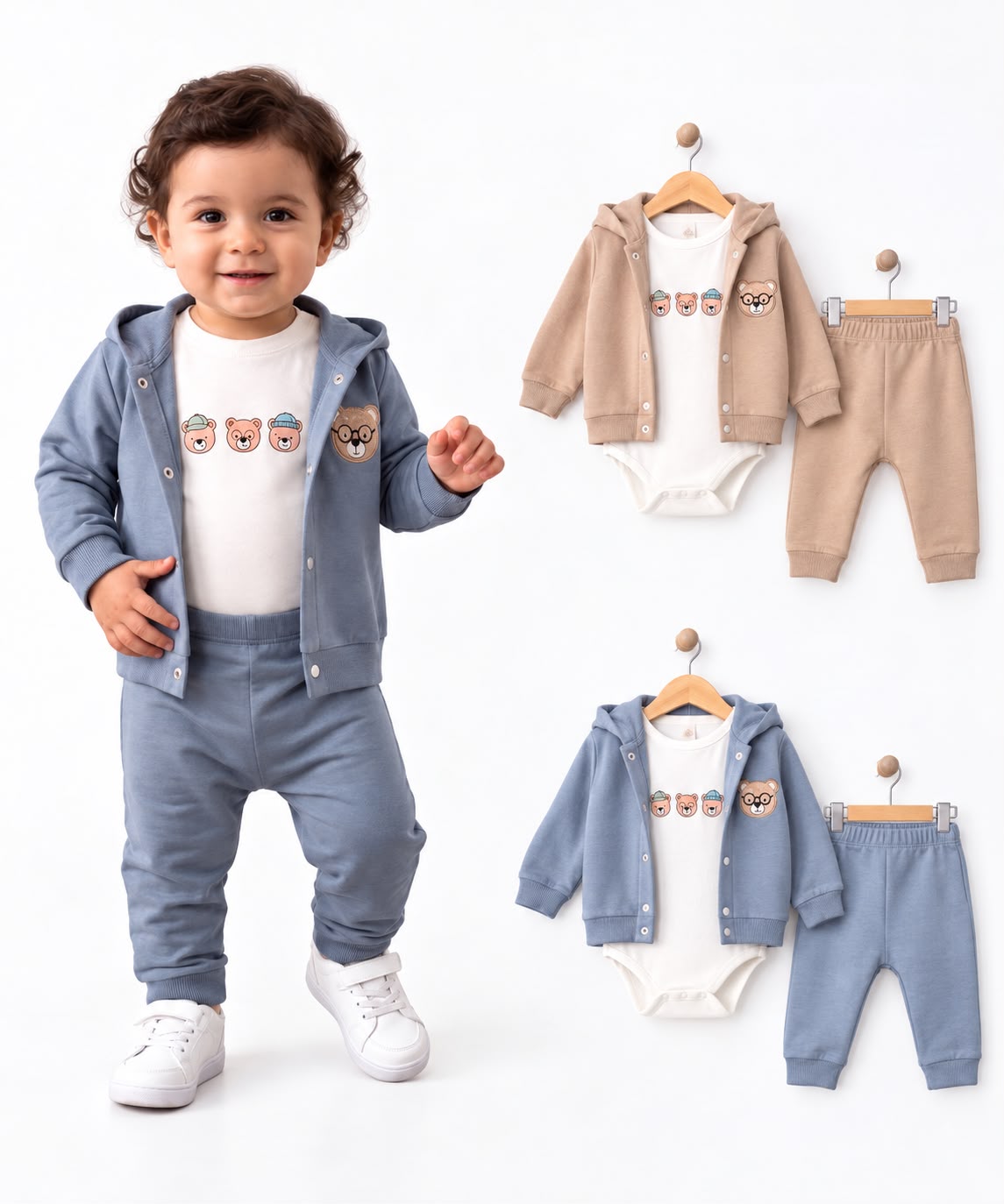 Baby Boys 3-Piece Bear Set