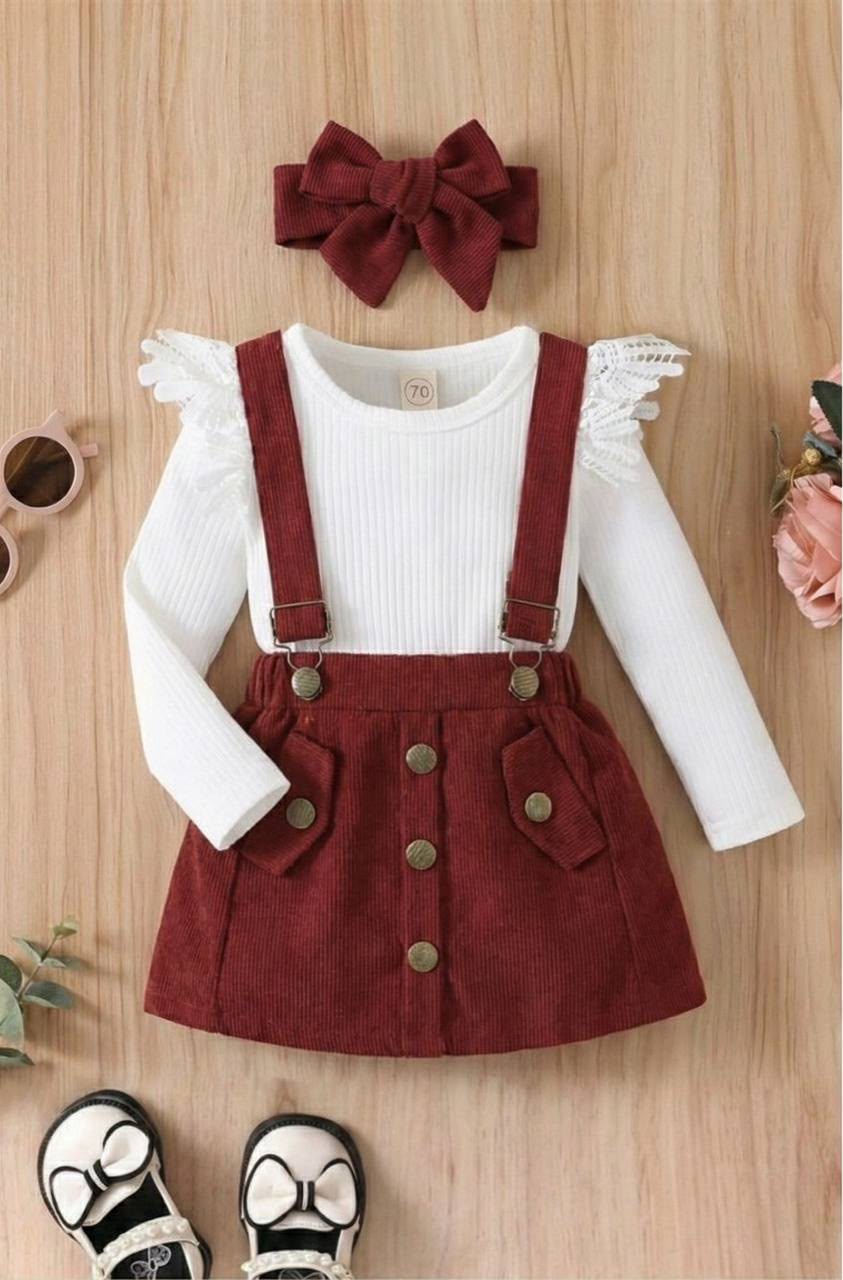 Girls Suspender Skirt Set
